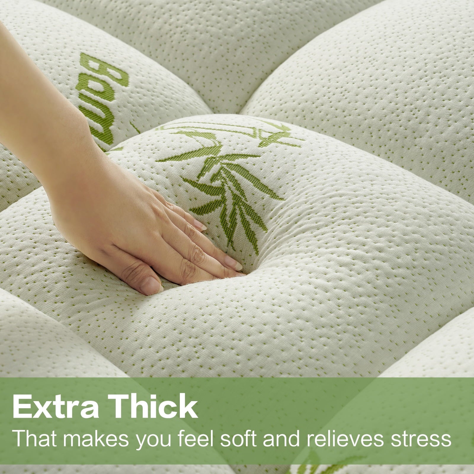 Mattress Topper Twin XL Size Bed,Bamboo Extra Thick Mattress Pad Cover Soft Plush Noiseless Down Alternative Fill,with 8-21" Deep Pocket